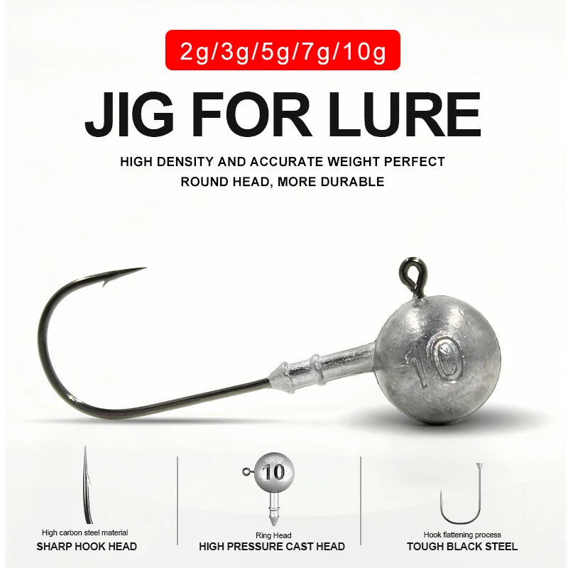 Cabezas Plomadas Jig Head – 1,75–120 g (10 uds.)
