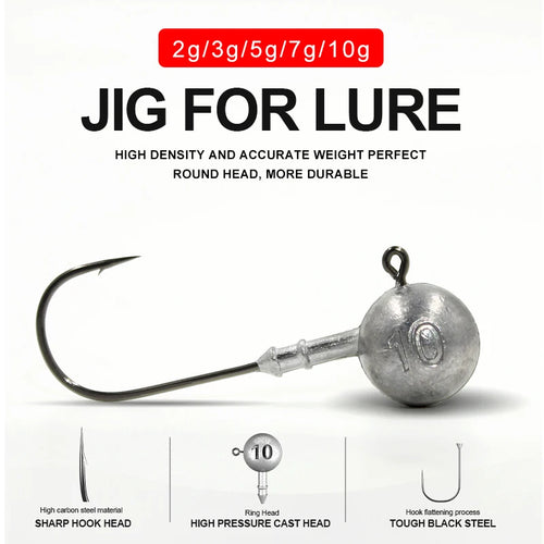 Cabezas Plomadas Jig Head – 1,75–120 g (10 uds.)