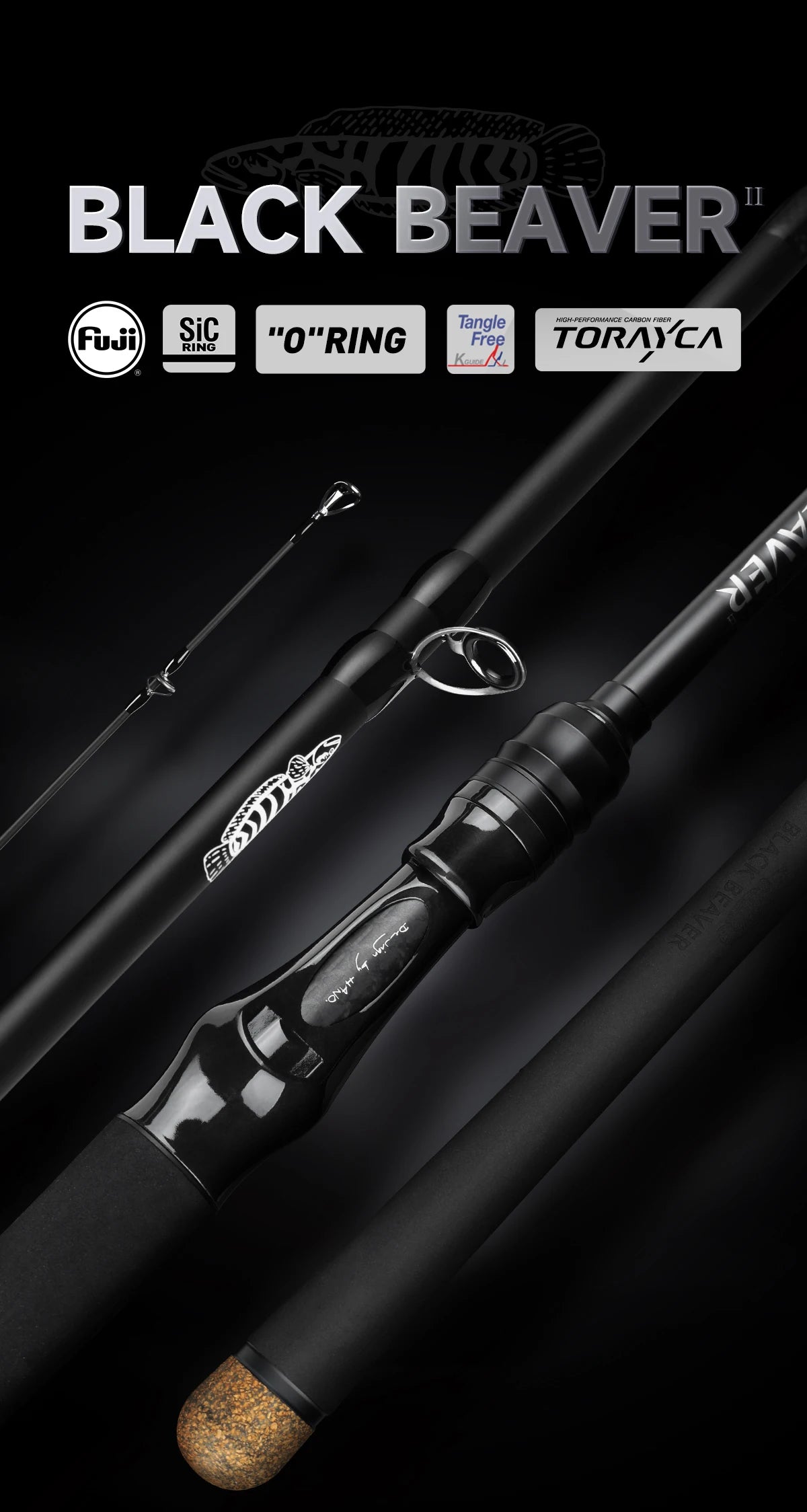 HANDING Black Beaver II – Caña Casting Fuji