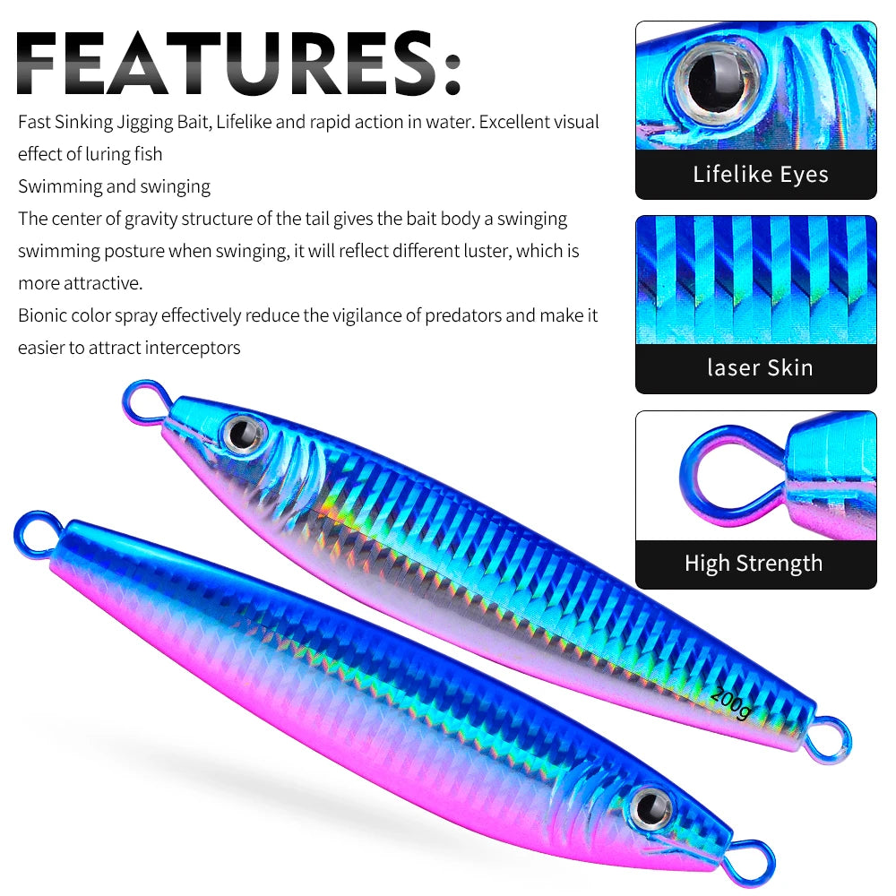 Jig Metálico Luminoso – 40–120 g