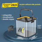 Cubo de Pesca Plegable Transparente para Cebo Vivo