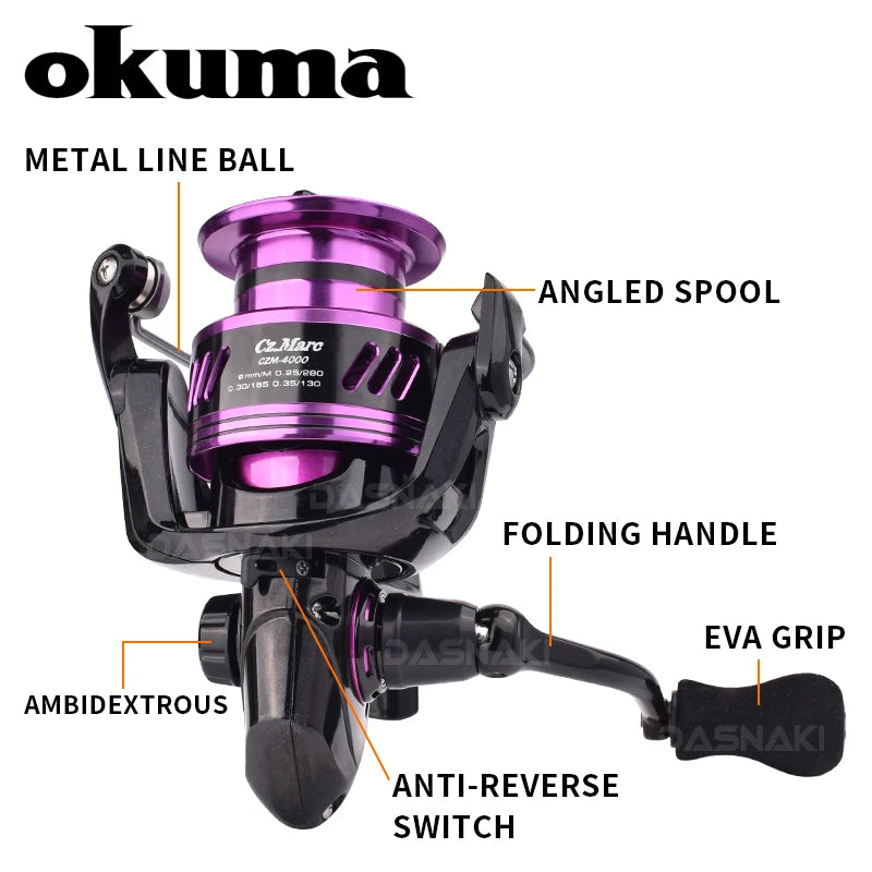 OKUMA Crazy Marc – Carrete Spinning 7+1 Rodamientos