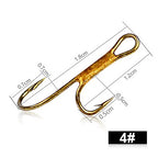 Anzuelos Dobles Dorados con Púas 1#–8# – Pack 20 uds.