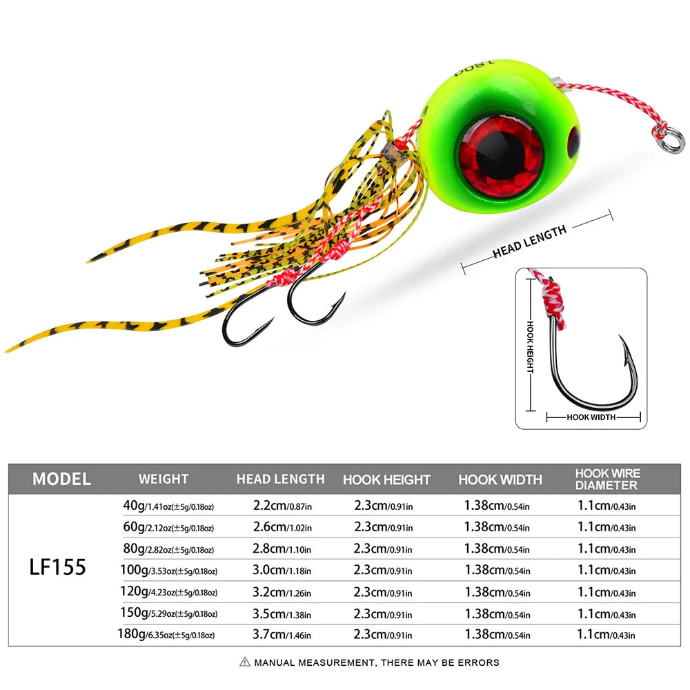 Jig Metálico Luminoso – 40–180 g