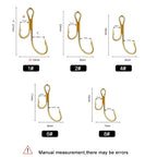 Anzuelos Dobles Dorados con Púas 1#–8# – Pack 20 uds.
