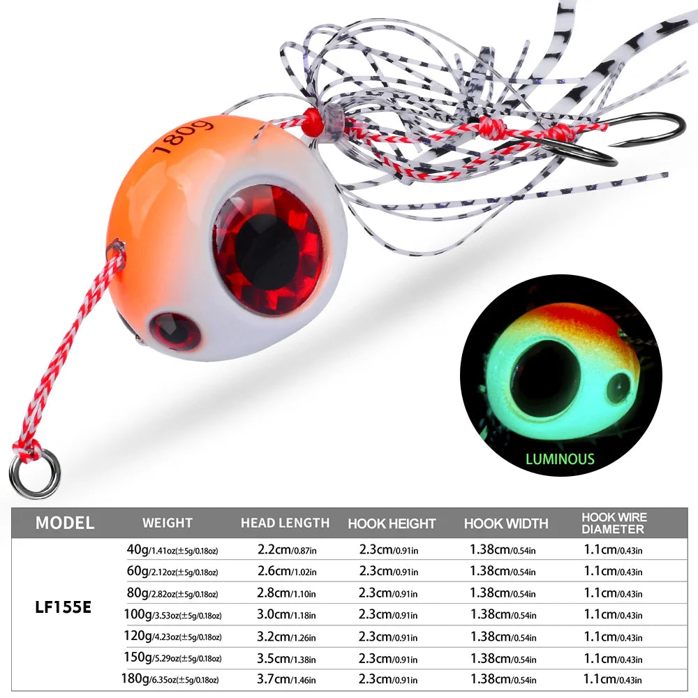 Jig Metálico Luminoso – 40–180 g
