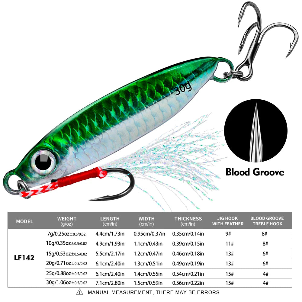 Jig Metálico Slow Jigging – 7–30 g