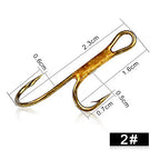 Anzuelos Dobles Dorados con Púas 1#–8# – Pack 20 uds.